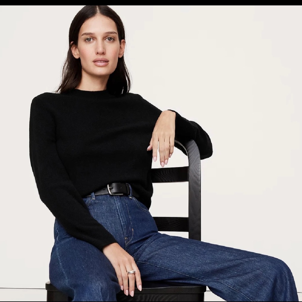 NWT Banana Republic Cashmere Sweater Women Size XL Black